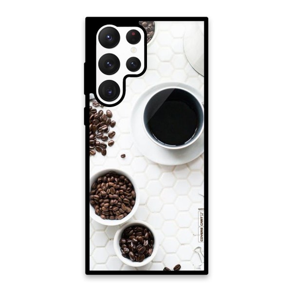 Live Coffee Glass Back Case for Galaxy S22 Ultra 5G