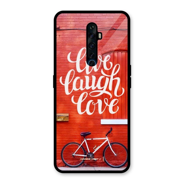 Live Laugh Love Glass Back Case for Oppo Reno2 Z