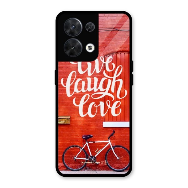 Live Laugh Love Glass Back Case for Oppo Reno8 5G