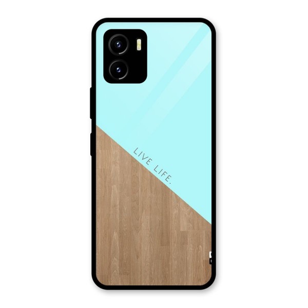 Live Life Glass Back Case for Vivo Y15s