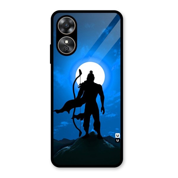 Lord Ram Illustration Glass Back Case for Oppo A17