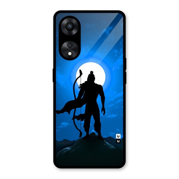 Lord Ram Illustration Glass Back Case for Oppo A78