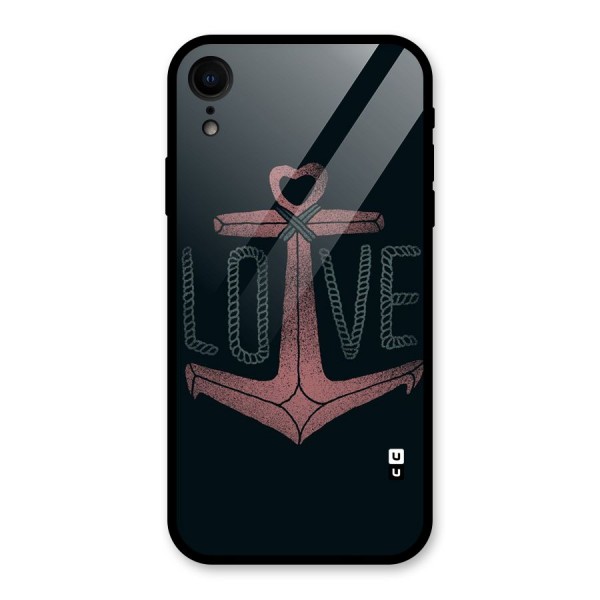 Love Anchor Form Glass Back Case for XR