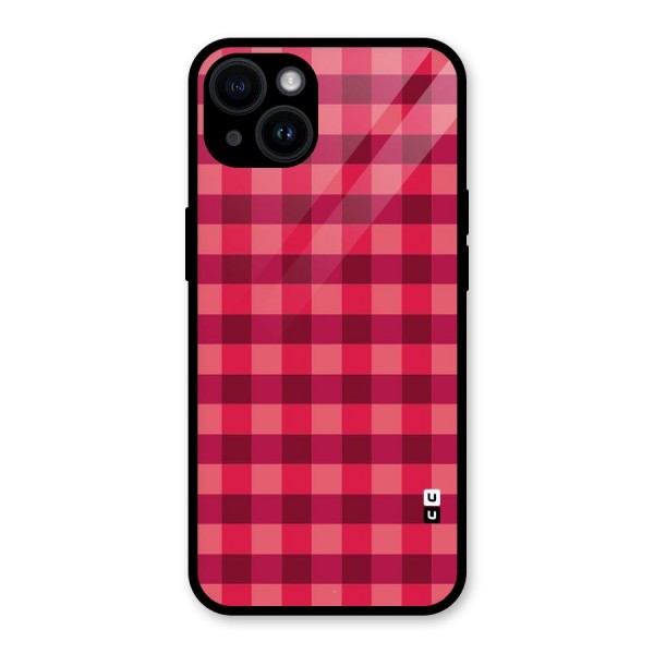 Love Checks Glass Back Case for iPhone 14