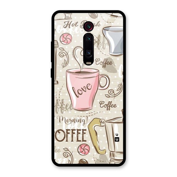 Love Coffee Design Glass Back Case for Redmi K20 Pro