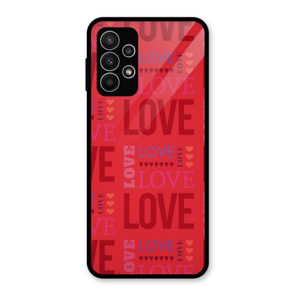 Love Pattern Glass Back Case for Galaxy A23