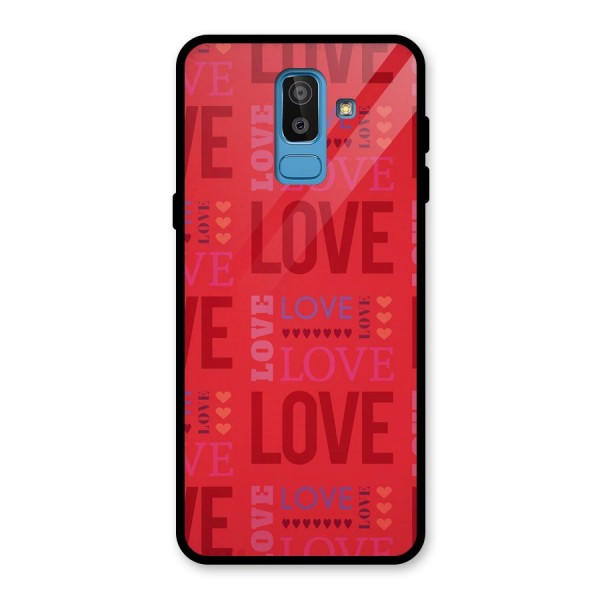 Love Pattern Glass Back Case for Galaxy J8