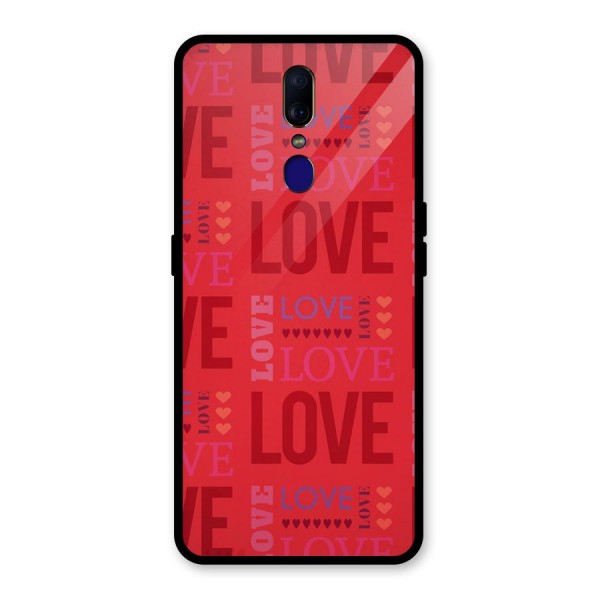 Love Pattern Glass Back Case for Oppo F11