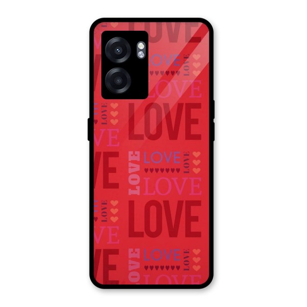 Love Pattern Glass Back Case for Oppo K10 (5G)