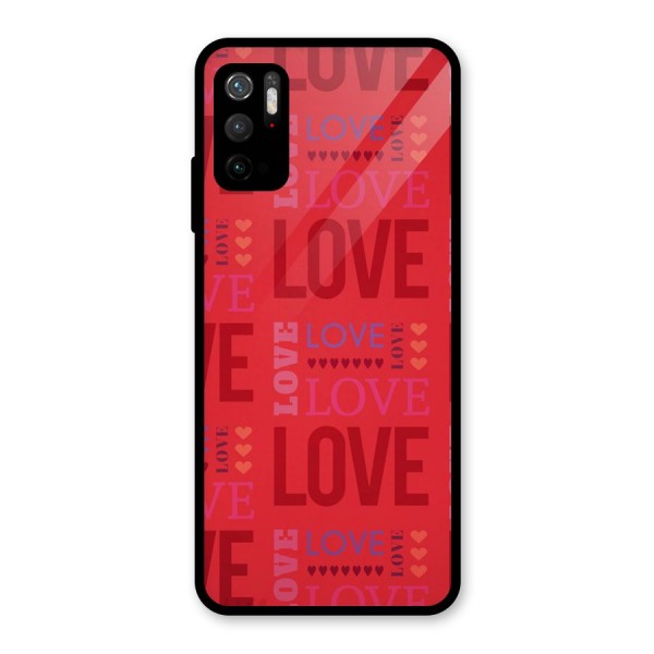 Love Pattern Glass Back Case for Poco M3 Pro 5G