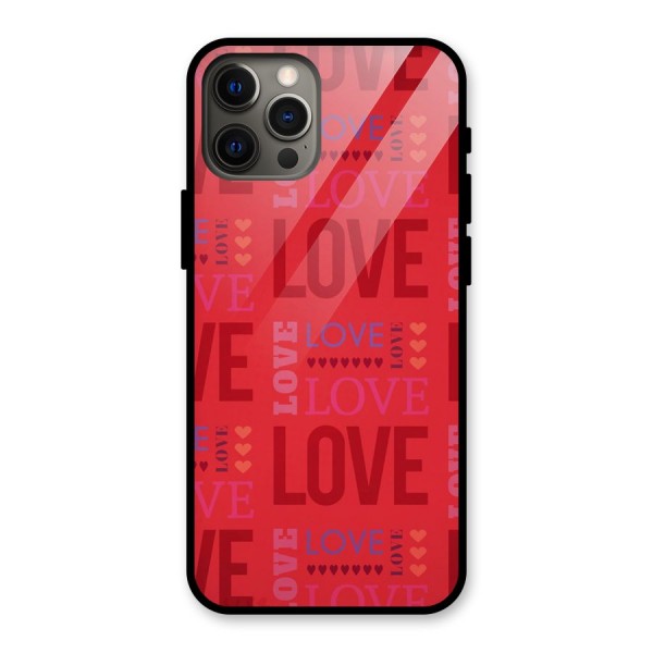 Love Pattern Glass Back Case for iPhone 12 Pro Max