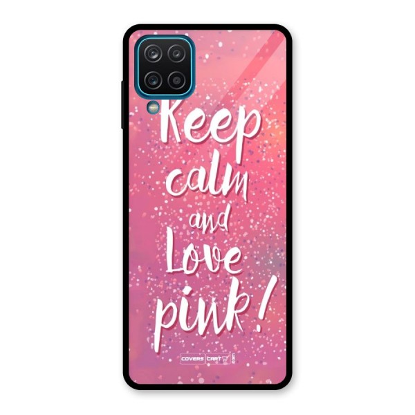 Love Pink Glass Back Case for Galaxy A12