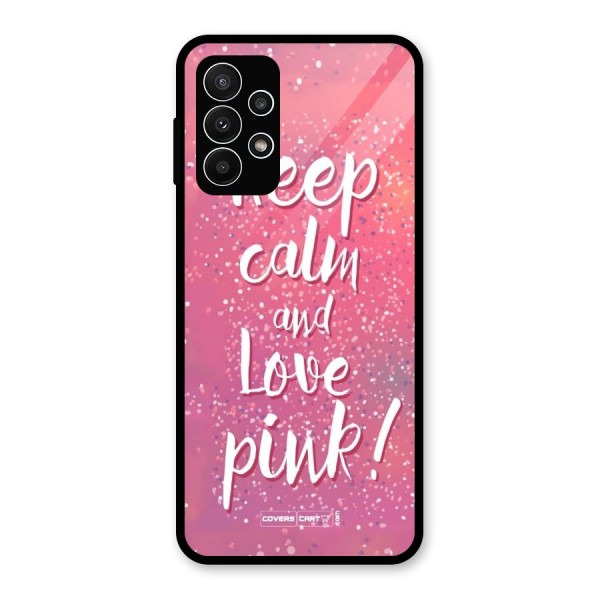 Love Pink Glass Back Case for Galaxy A23