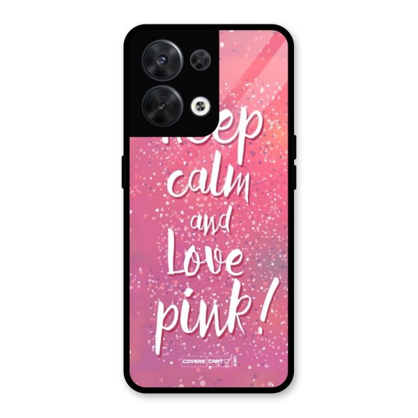 Love Pink Glass Back Case for Oppo Reno8 5G