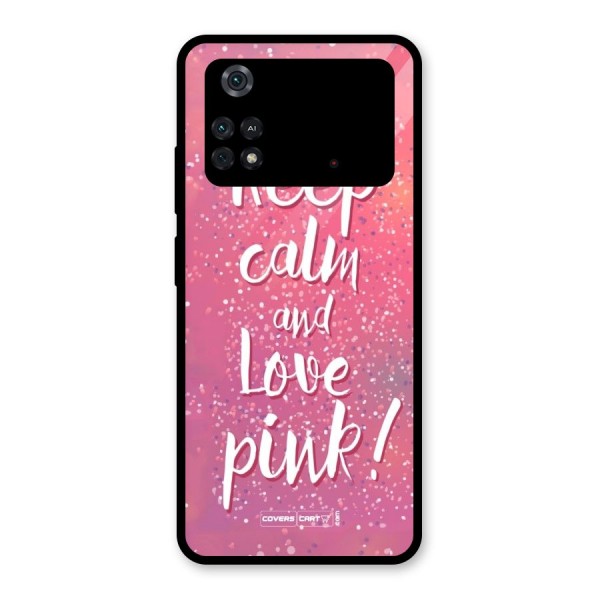 Love Pink Glass Back Case for Poco M4 Pro 4G