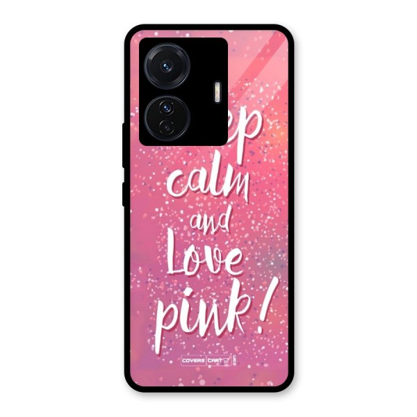 Love Pink Glass Back Case for Vivo T1 Pro