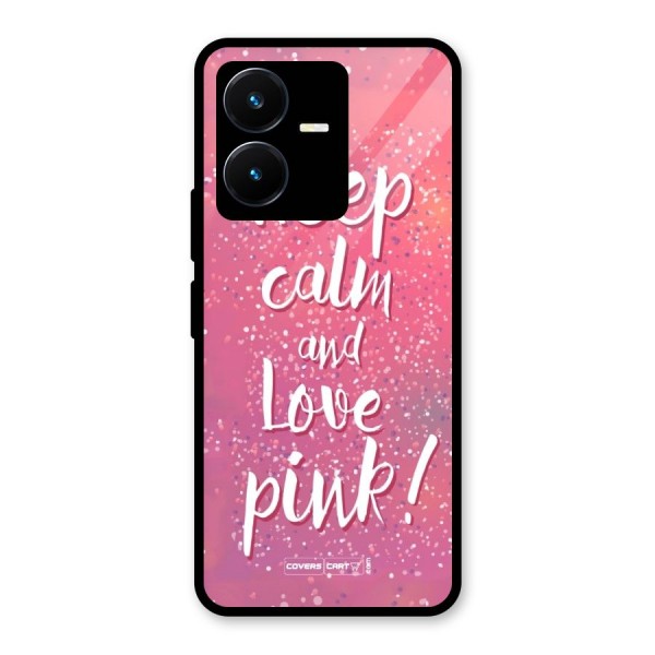 Love Pink Glass Back Case for Vivo Y22