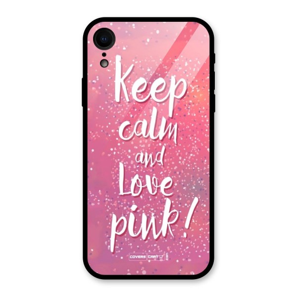 Love Pink Glass Back Case for XR