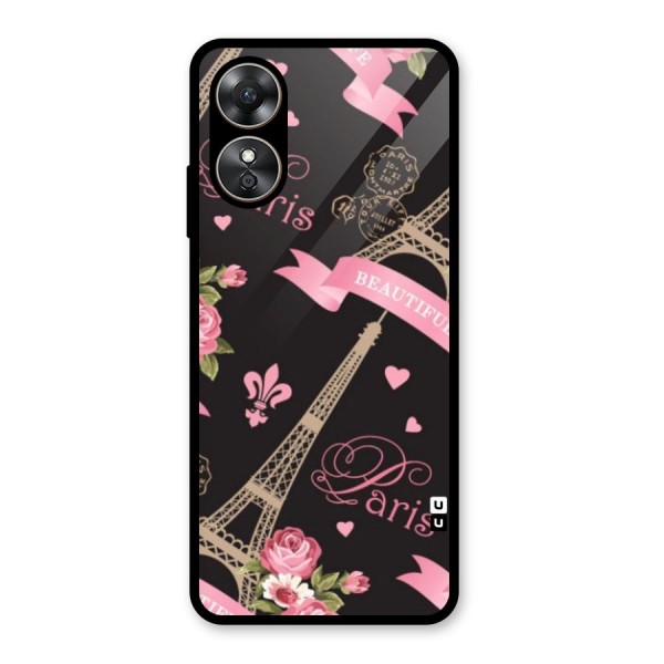 Love Tower Glass Back Case for Oppo A17