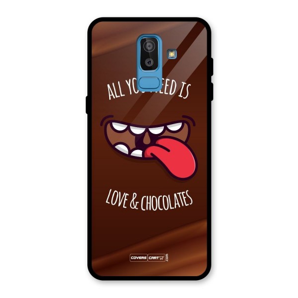 Love and Chocolates Glass Back Case for Galaxy J8