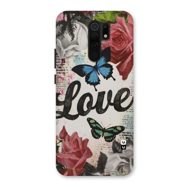 Lovely Butterfly Love Back Case for Redmi 9 Prime