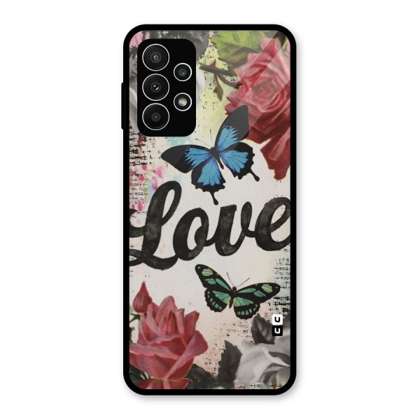 Lovely Butterfly Love Glass Back Case for Galaxy A23