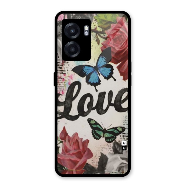 Lovely Butterfly Love Glass Back Case for Oppo K10 (5G)