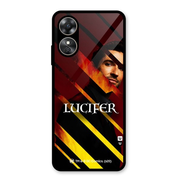 Lucifer Hell Stripes Glass Back Case for Oppo A17