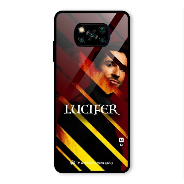 Lucifer Hell Stripes Glass Back Case for Poco X3 Pro