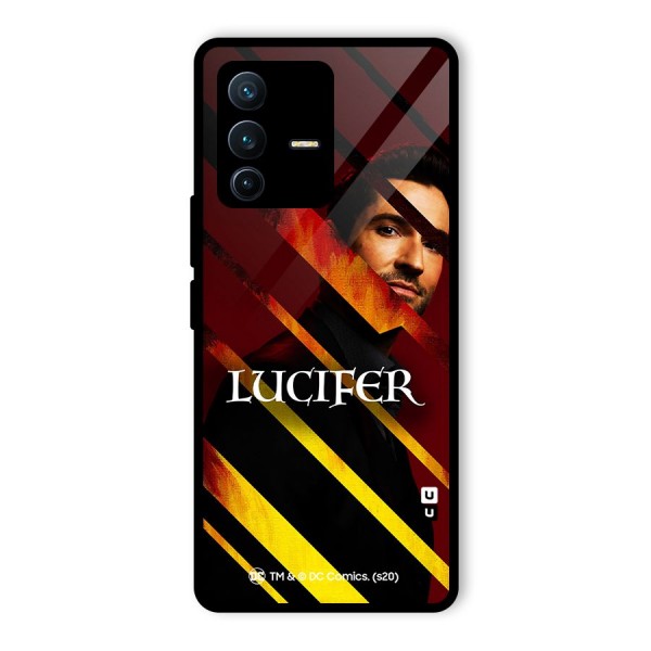 Lucifer Hell Stripes Glass Back Case for Vivo V23 Pro