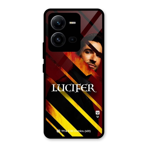 Lucifer Hell Stripes Glass Back Case for Vivo V25