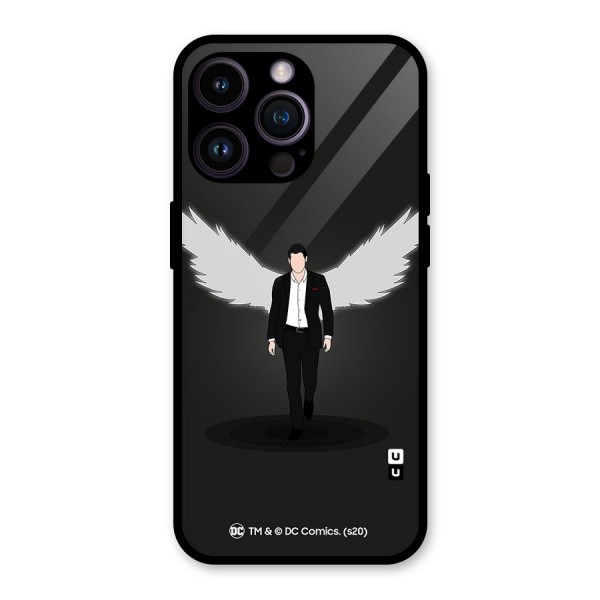 Lucifer Minimalistic Archangel Art Glass Back Case for iPhone 14 Pro Max