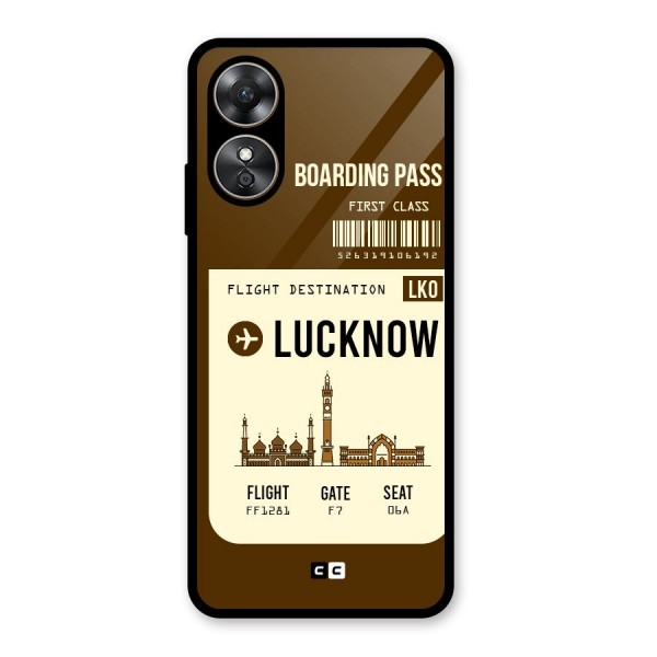 Lucknow Boarding Pass Glass Back Case for Oppo A17