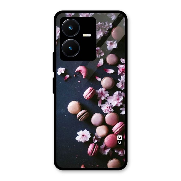 Macaroons And Cheery Blossoms Glass Back Case for Vivo Y22