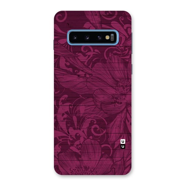 Magenta Floral Pattern Back Case for Galaxy S10