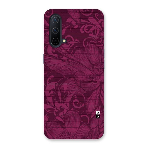 Magenta Floral Pattern Back Case for OnePlus Nord CE 5G