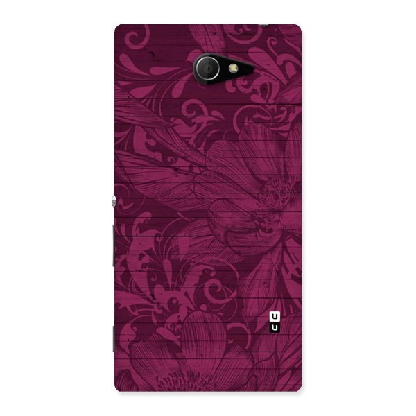 Magenta Floral Pattern Back Case for Sony Xperia M2