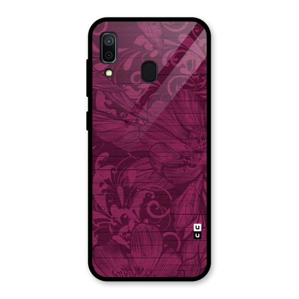 Magenta Floral Pattern Glass Back Case for Galaxy A30