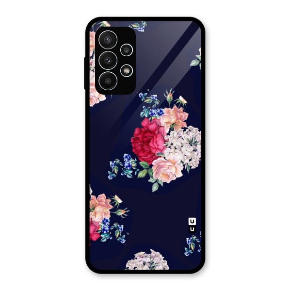 Magenta Peach Floral Glass Back Case for Galaxy A23