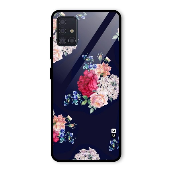 Magenta Peach Floral Glass Back Case for Galaxy A51