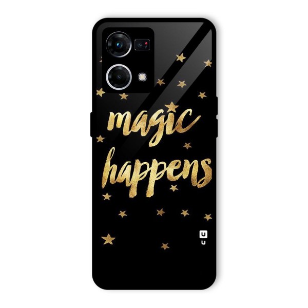 Magic Happens Glass Back Case for Oppo F21s Pro 4G