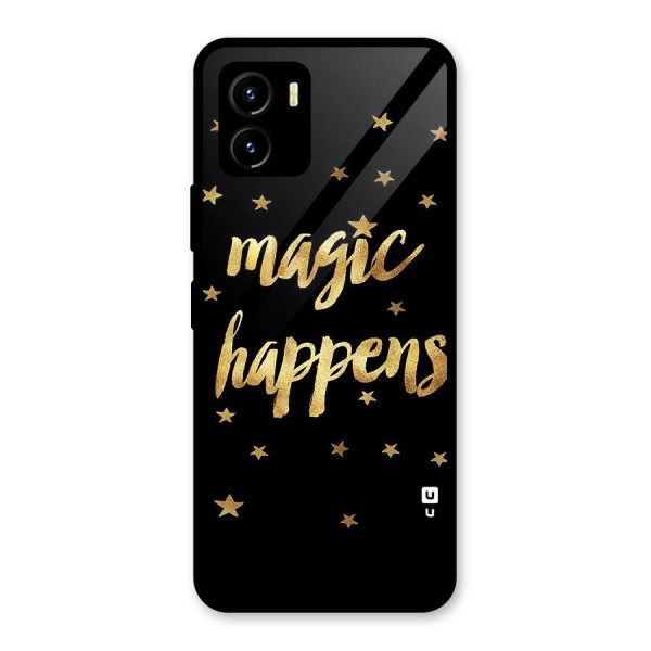 Magic Happens Glass Back Case for Vivo Y15s