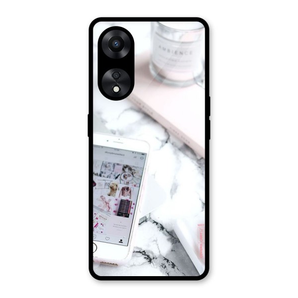 Make Up And Phone Glass Back Case for Oppo A78