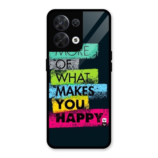 Makes You Happy Glass Back Case for Oppo Reno8 5G