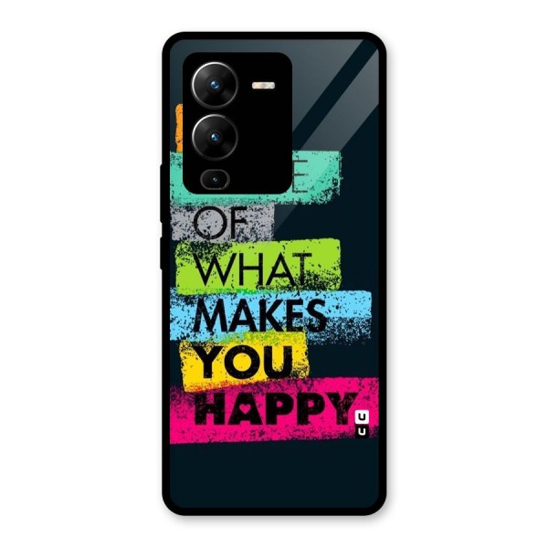 Makes You Happy Glass Back Case for Vivo V25 Pro