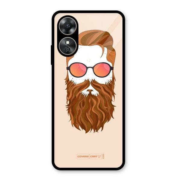 Man in Beard Glass Back Case for Oppo A17