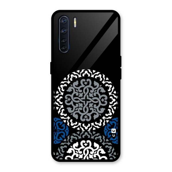 Mandala Circle Pattern Glass Back Case for Oppo F15