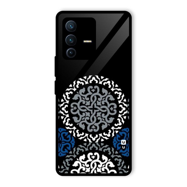 Mandala Circle Pattern Glass Back Case for Vivo V23 Pro