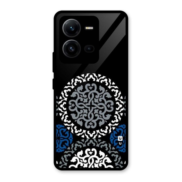 Mandala Circle Pattern Glass Back Case for Vivo V25