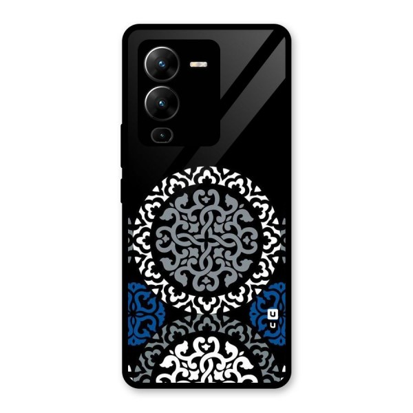 Mandala Circle Pattern Glass Back Case for Vivo V25 Pro